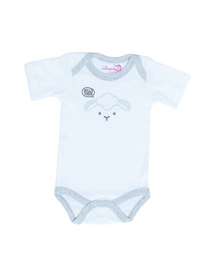 6M Short sleeve Boy white baby onesie Sheep Design Age cotton